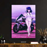 Anime Girl & BMW S1000RR Aesthetic Poster